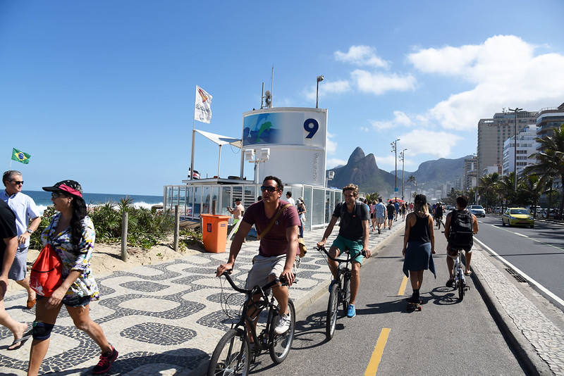 Pista ciclabile sulla Spiaggia di Ipanema